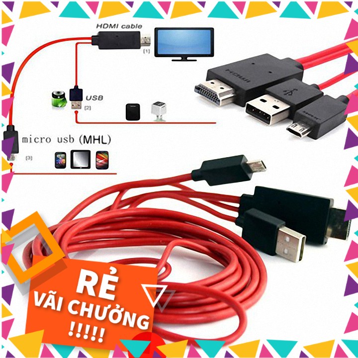 Cáp HDMI Kết Nối Từ Điện Thoại Sang TiVi HD Gọn |Phamthao