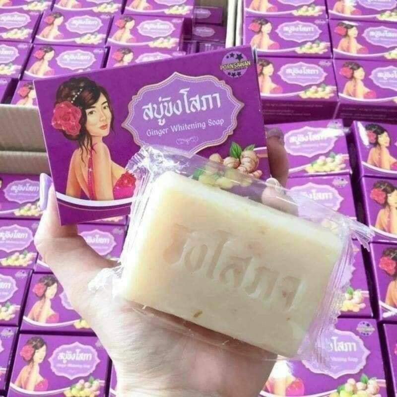 01 Xà Bông Gừng Ginger Whitening Soap PORNSAWAN Madam Koy Thái Lan 100gram