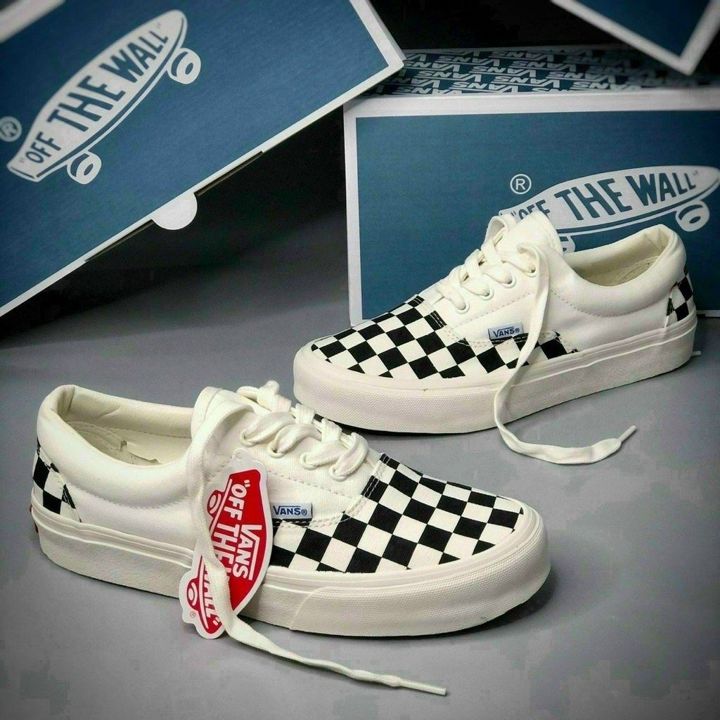 Giày Vans caro lười , buộc dây hàng đẹp full box dành cho nam nữ dễ phối đồ phù hợp với học sinh sinh viên
