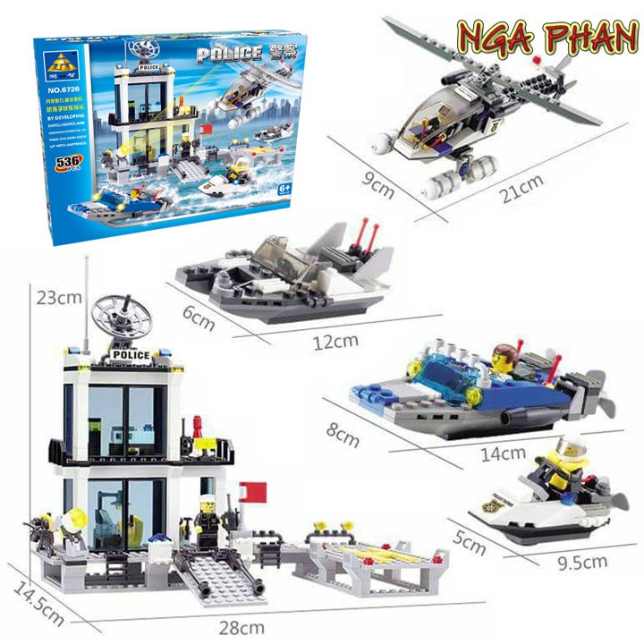 Trạm Cảnh Sát Biển 536 Chi Tiết City Lego Kazi Đồ Chơi Xếp Hình Lắp Ráp