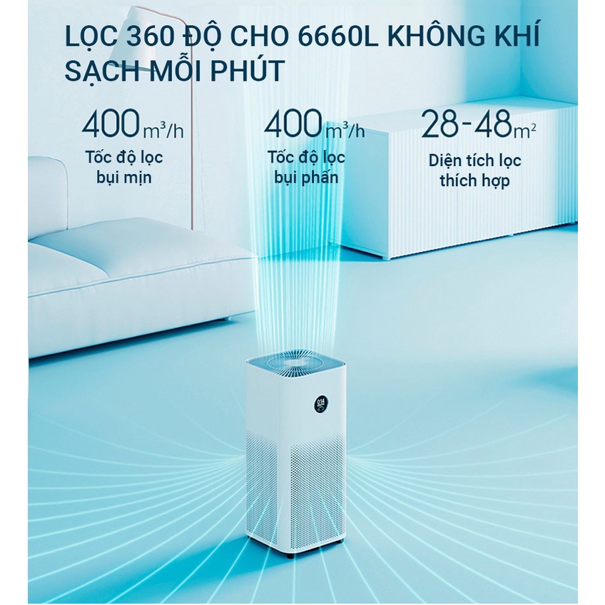 [Mã ELHA22 giảm 5% đơn 300K] [Bản Quốc Tế - BH 12 tháng] Máy lọc không khí Xiaomi Mi Air Purifier 4 (48m2) - Chính hãng