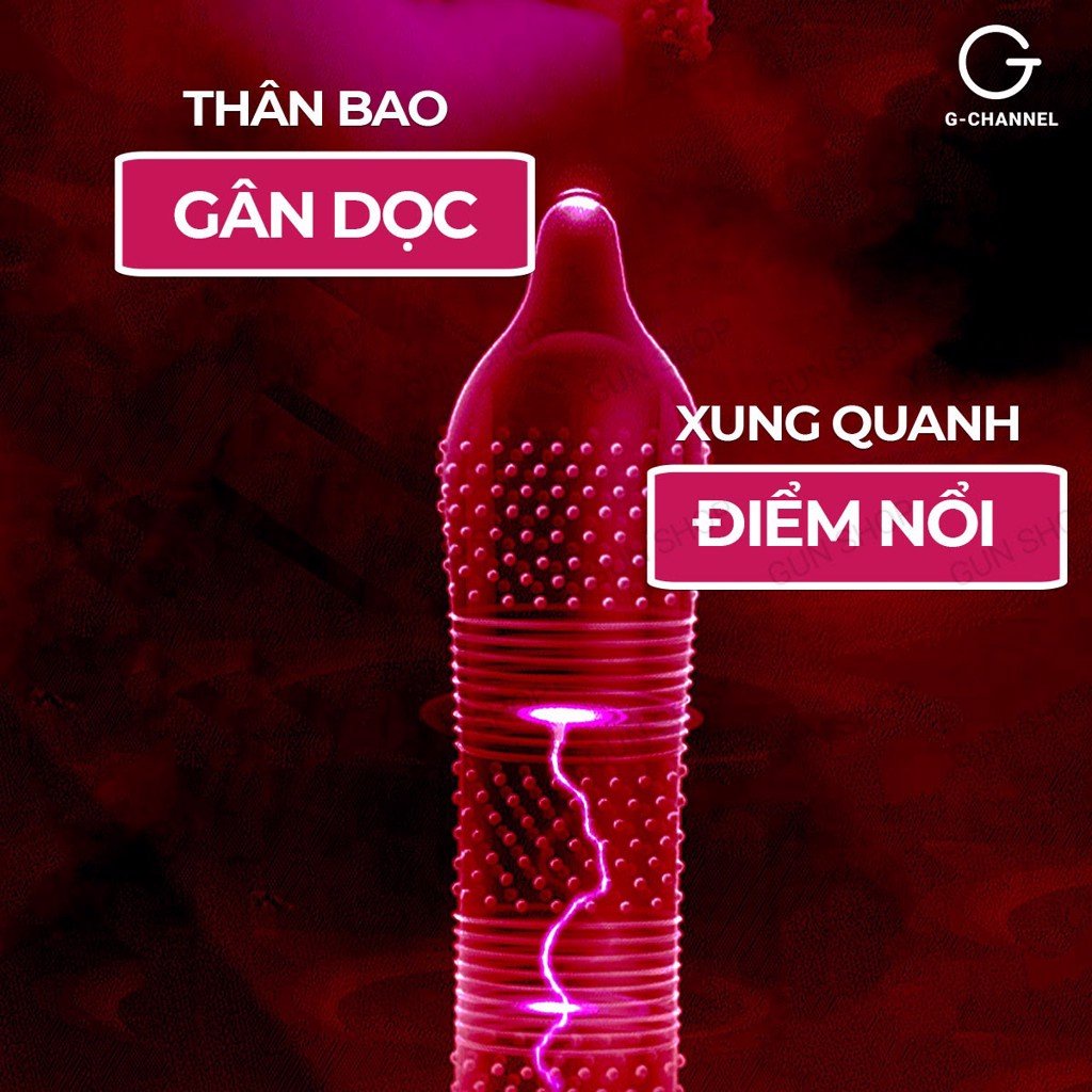 Bao cao su gai siêu mỏng kéo dài thời gian Feel 4 in 1 hộp 12 chiếc