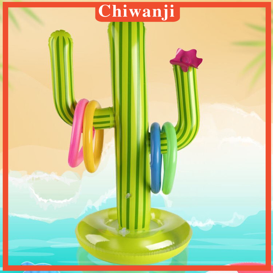 [CHIWANJI]Upgraded PVC Inflatable Cactus Rings Toss Game Set for Party Kids/Adult