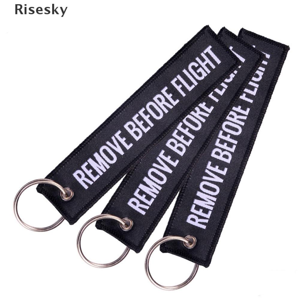 Móc Khóa Thêu Chữ Remove Before Flight Kích Thước Mới