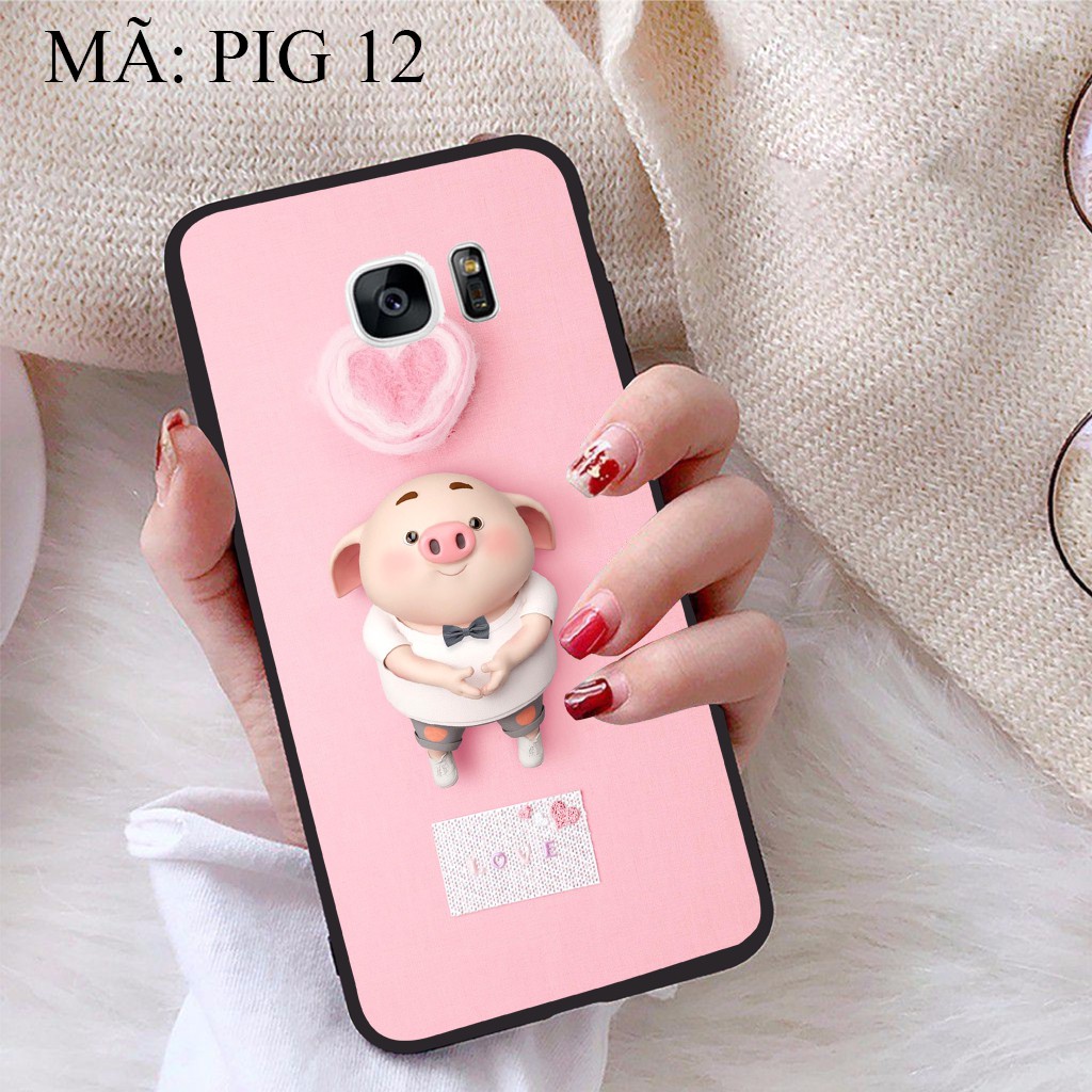 Ốp lưng Samsung S7 Edge viền dẻo TPU BST Pig Cute