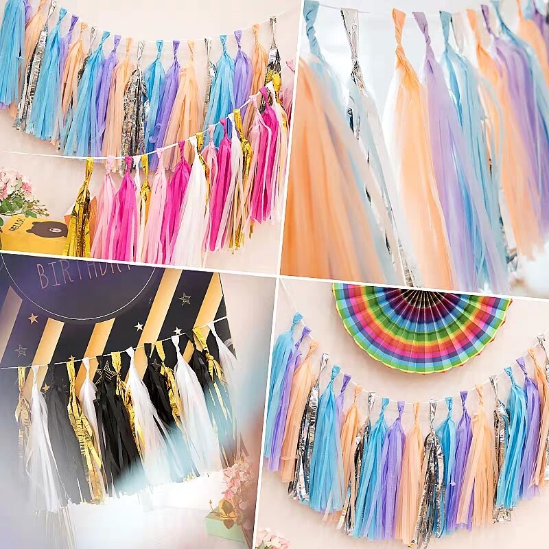 5pcs/pack Candy Bar Wedding Decoration Paper Tassels Decoration Marriage Wedding Birthday Decoration Party Supplies Slingers