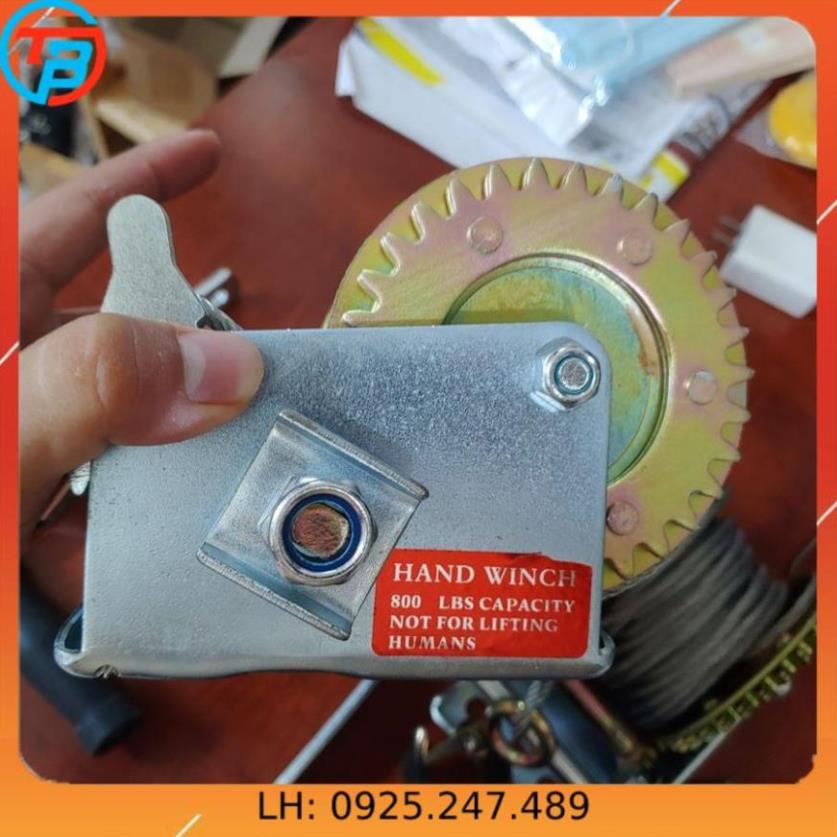 Tời Quay Tay 1000 LBS Tải Trọng 450 Kg Có Cáp Móc 8 Mét Liên Sơn