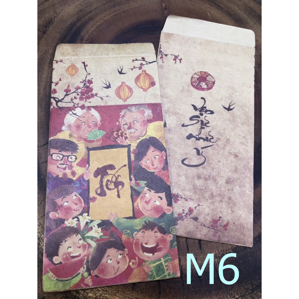 TẾT - SÉT 10 CÁI - BAO LÌ XÌ MẪU CỔ TRUYỀN THỐNG