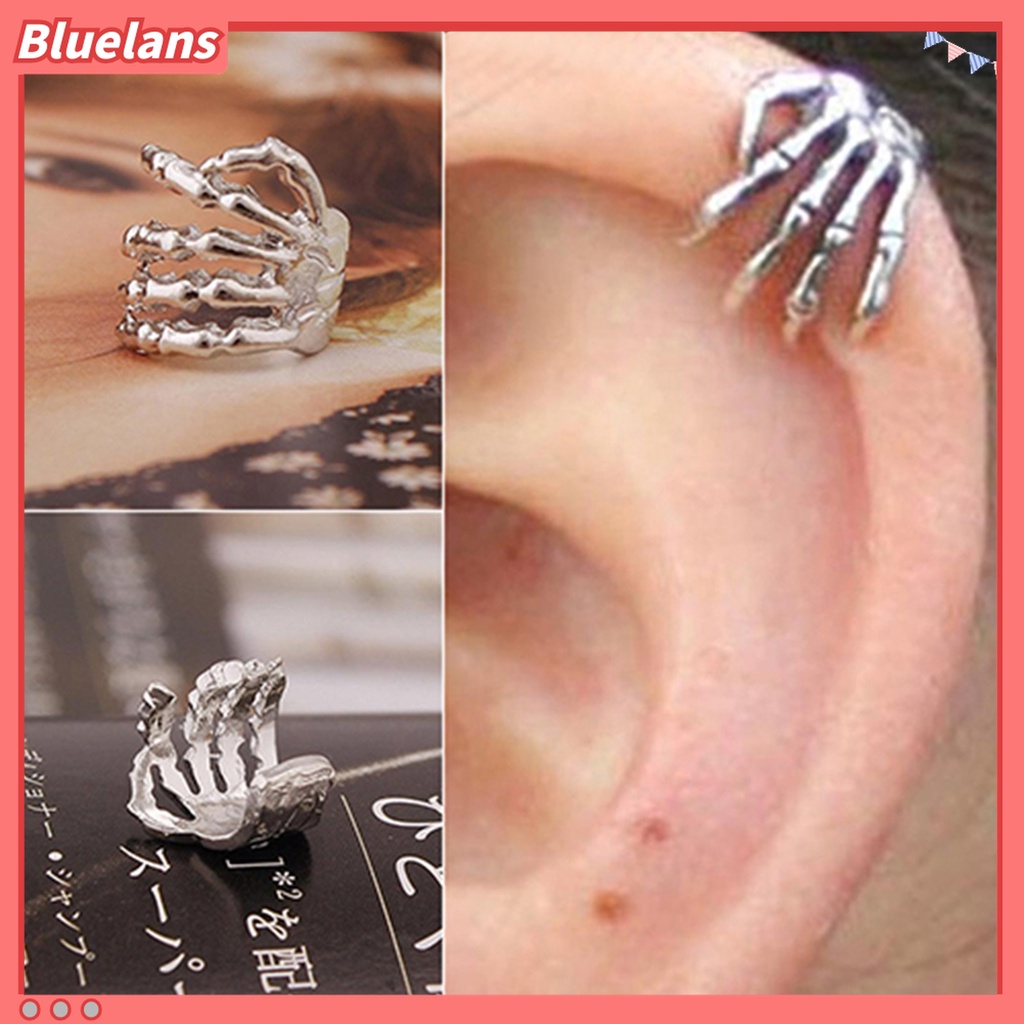 Khuyên vành tai hợp kim hình bàn tay xương cá tính dành cho nam và nữ