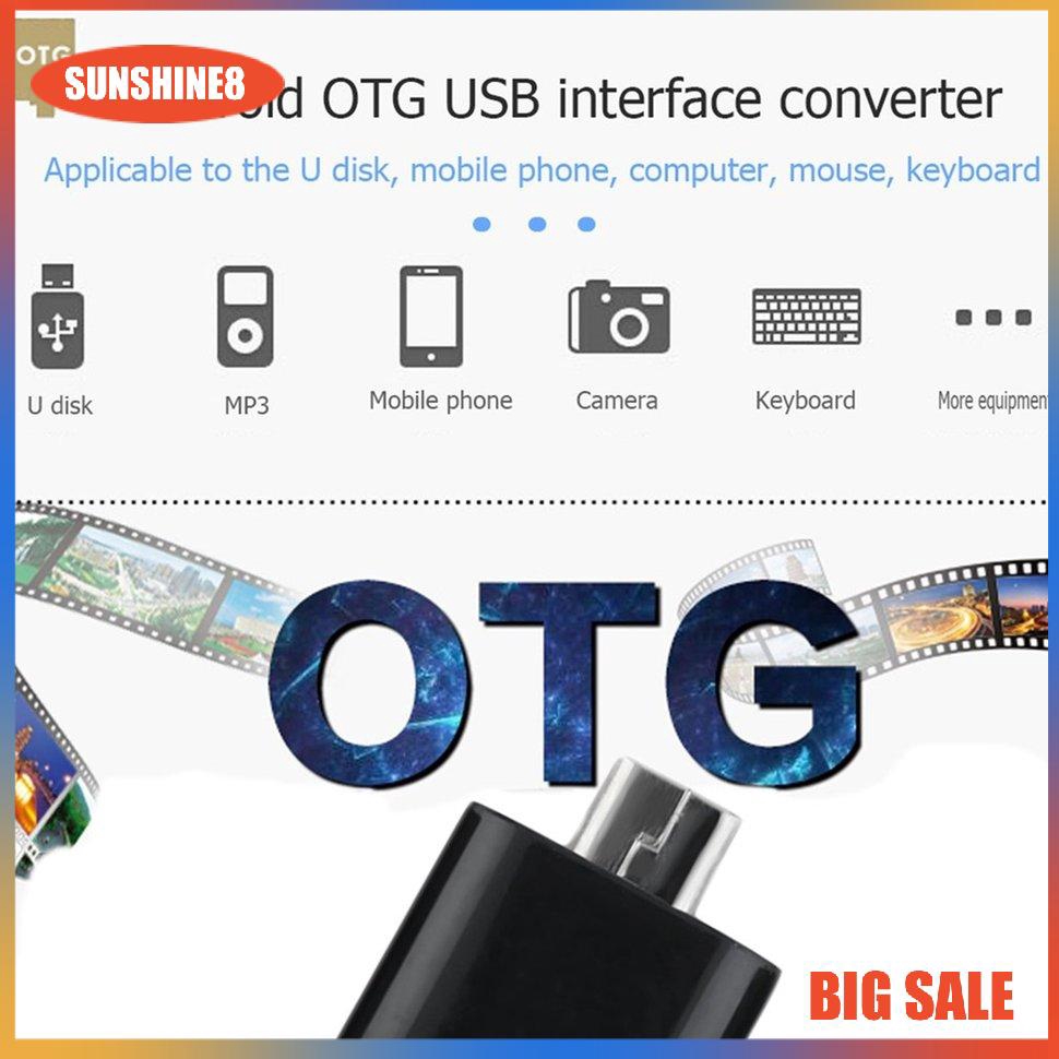 Đầu chuyển đổi OTG từ Micro USB đầu cắm sang USB A lỗ cắm nhỏ gọn tiện lợi