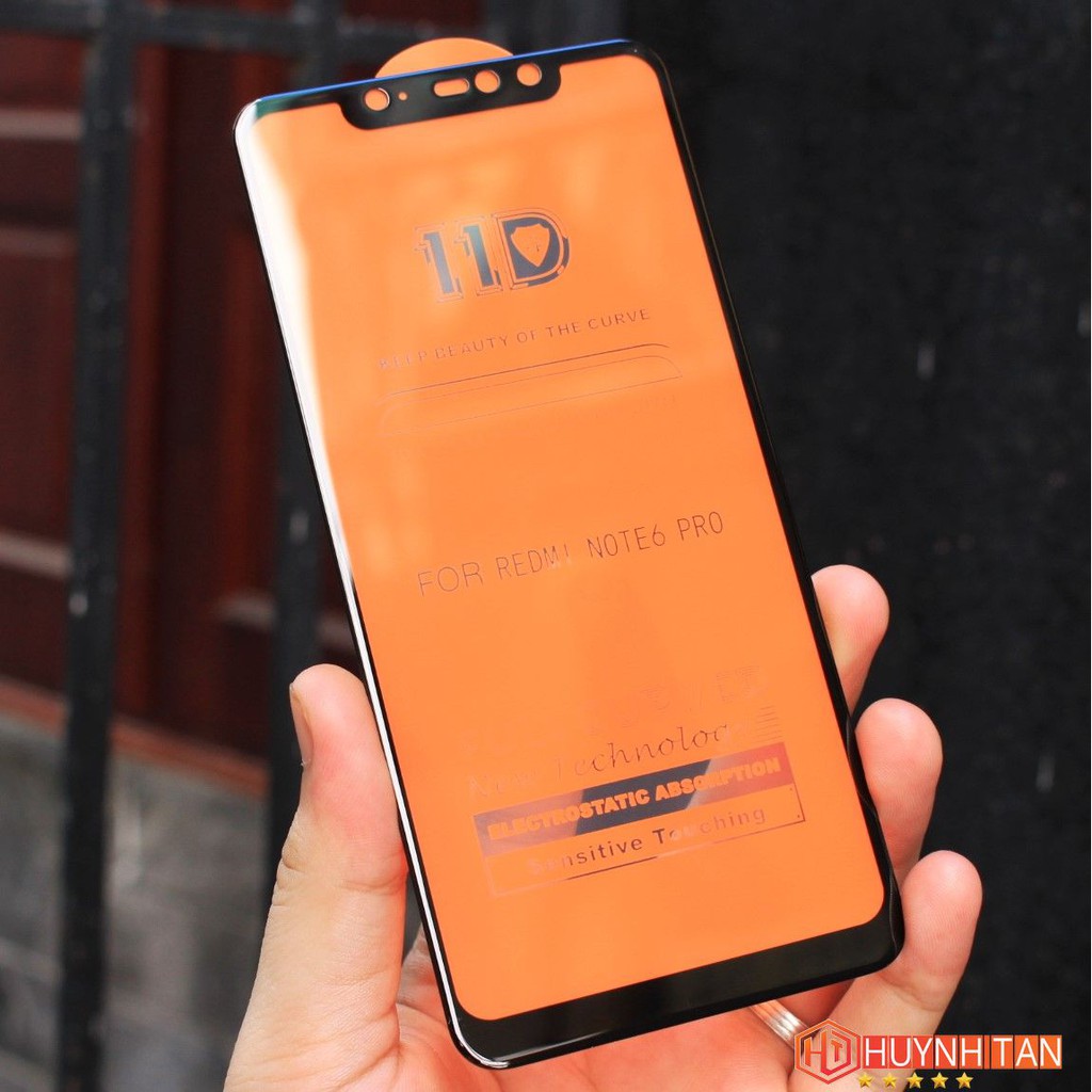 Kính Cường lực 11D Xiaomi Redmi Note 6 Pro full màn full keo siêu mỏng vát 2,5D thế hệ mới
