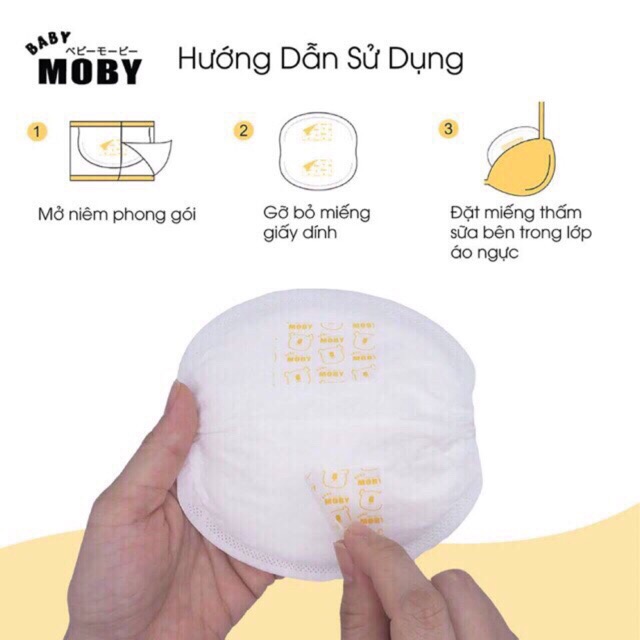 Miếng Lót Thấm Sữa Moby Hộp 60 Miếng Chính Hãng Nhập Khẩu Thái Lan