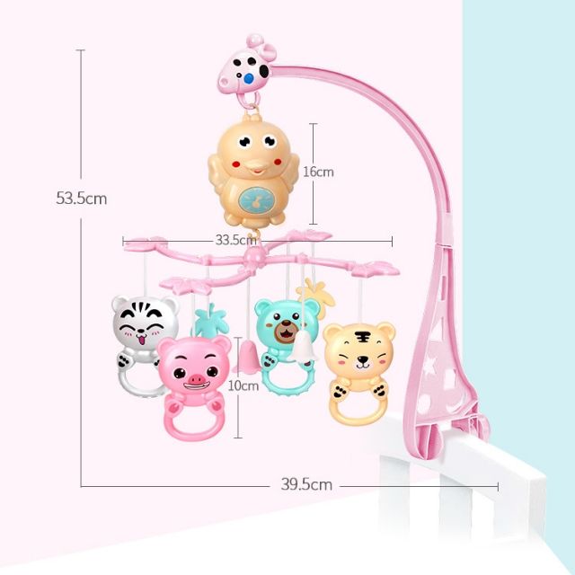 Treo Nôi Phát Nhạc Treo Cũi Kích Thích Thị Giác Cho Bé Tự Xoay 360 Độ Có Điều Khiển TN38