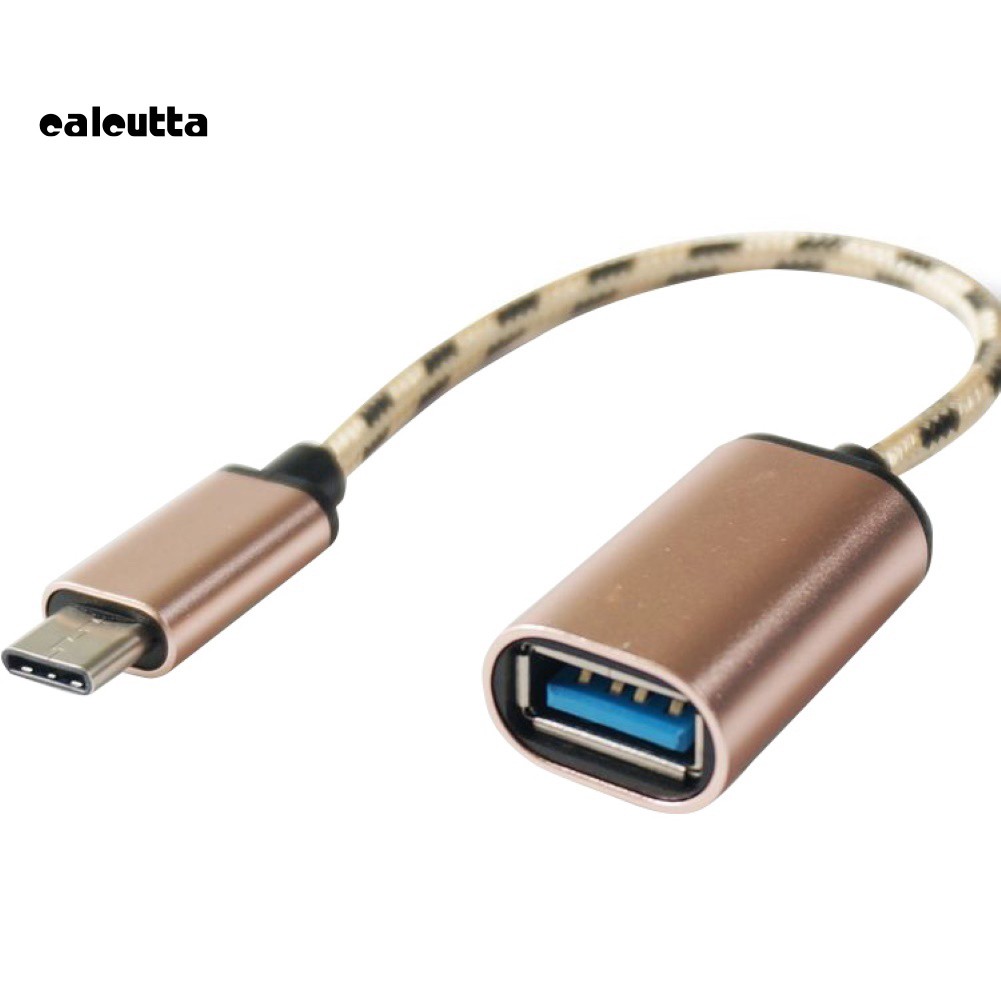 ✡YYW✡Braided Type-C Male to USB Female OTG Adapter Converter for Phone Tablet PC