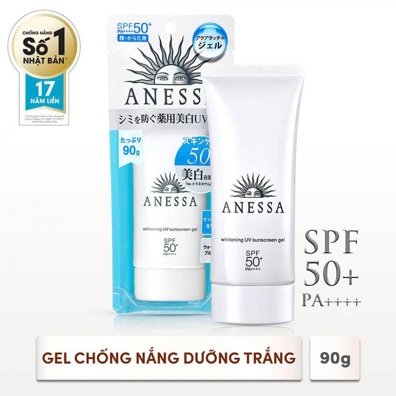 Gel chống nắng Anessa Brightening UV Sunscreen Gel dưỡng trắng và nâng tone 90g