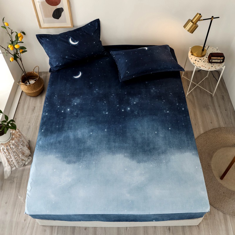 Bộ ga giường cotton poly, ga gối Kí Túc Xá kích thước 80x190cm, ga giường đơn, ga chun KTX | BigBuy360 - bigbuy360.vn