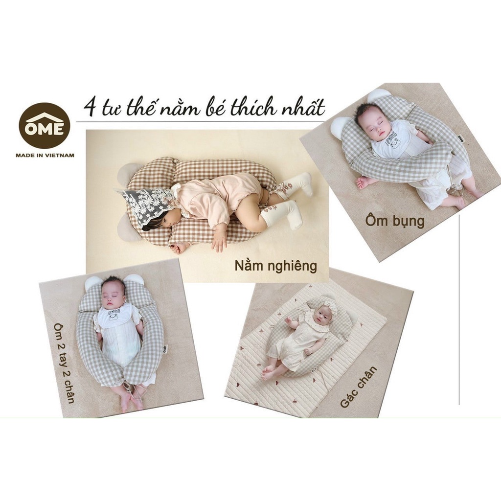 Gối chặn vỏ đỗ OME đa năng cho bé sơ sinh ngủ ngon, chống giật mình Hola Kids Decor