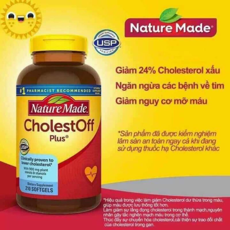 Viên uống giảm cholestoff plus của Nature Made 210v