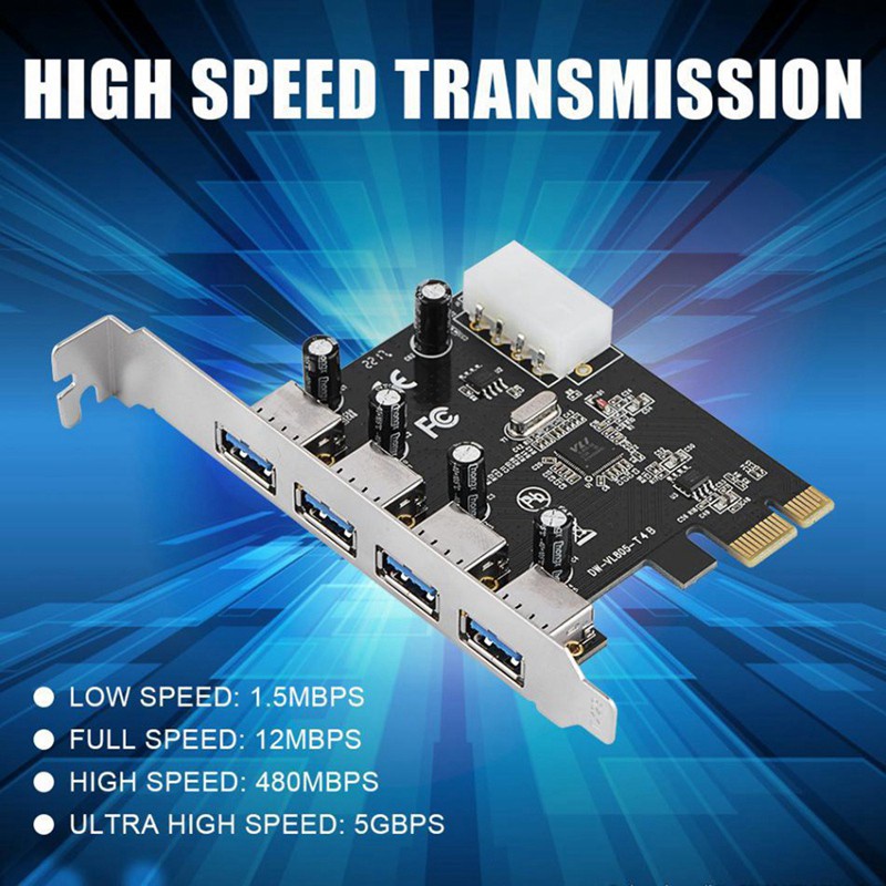 Card Đồ Họa Pci-E Chuyển Đổi Pci Express Sang 4x Usb 3.0 4pin Thẻ | BigBuy360 - bigbuy360.vn
