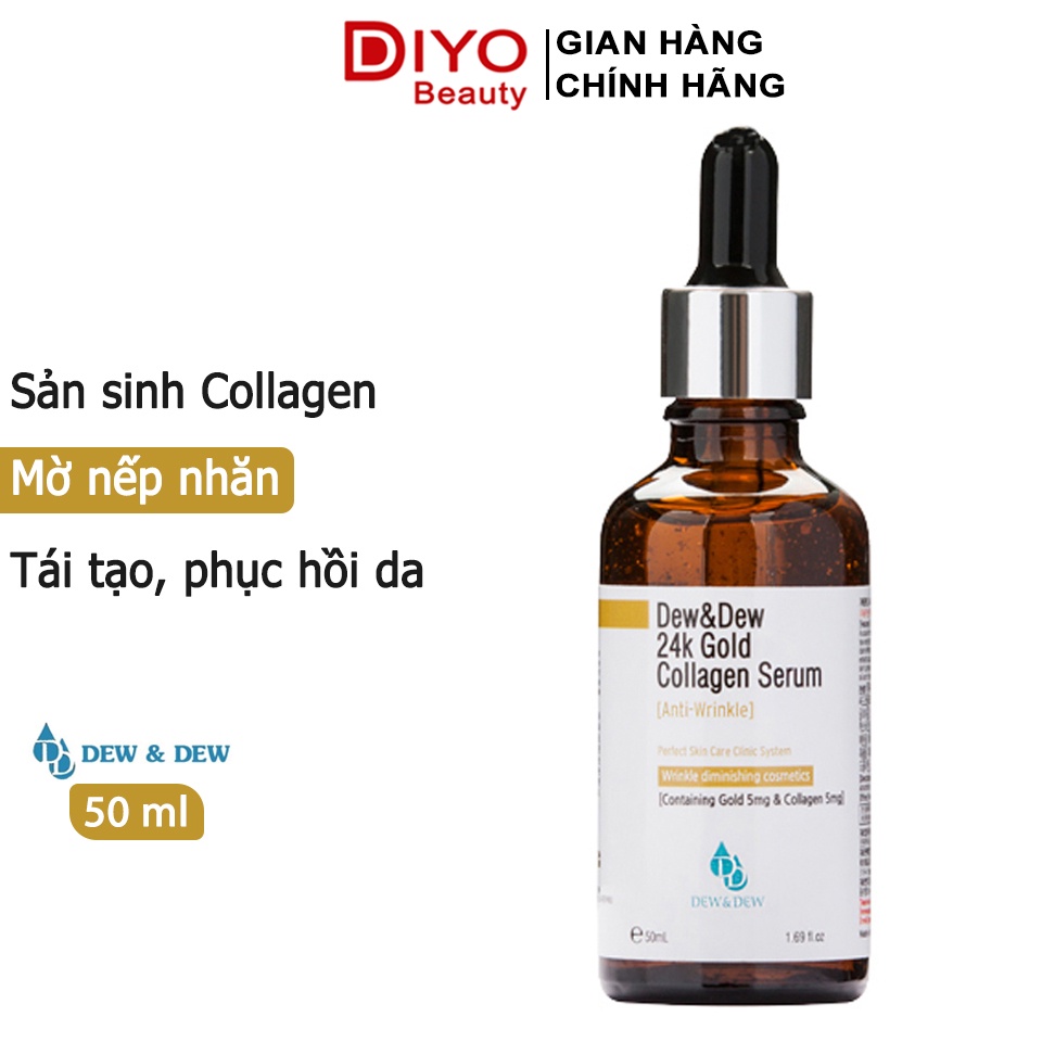 Serum Dew&Dew 24K Gold Collagen Anti Wrinkle 50ml Hàn Quốc làm giảm nhăn