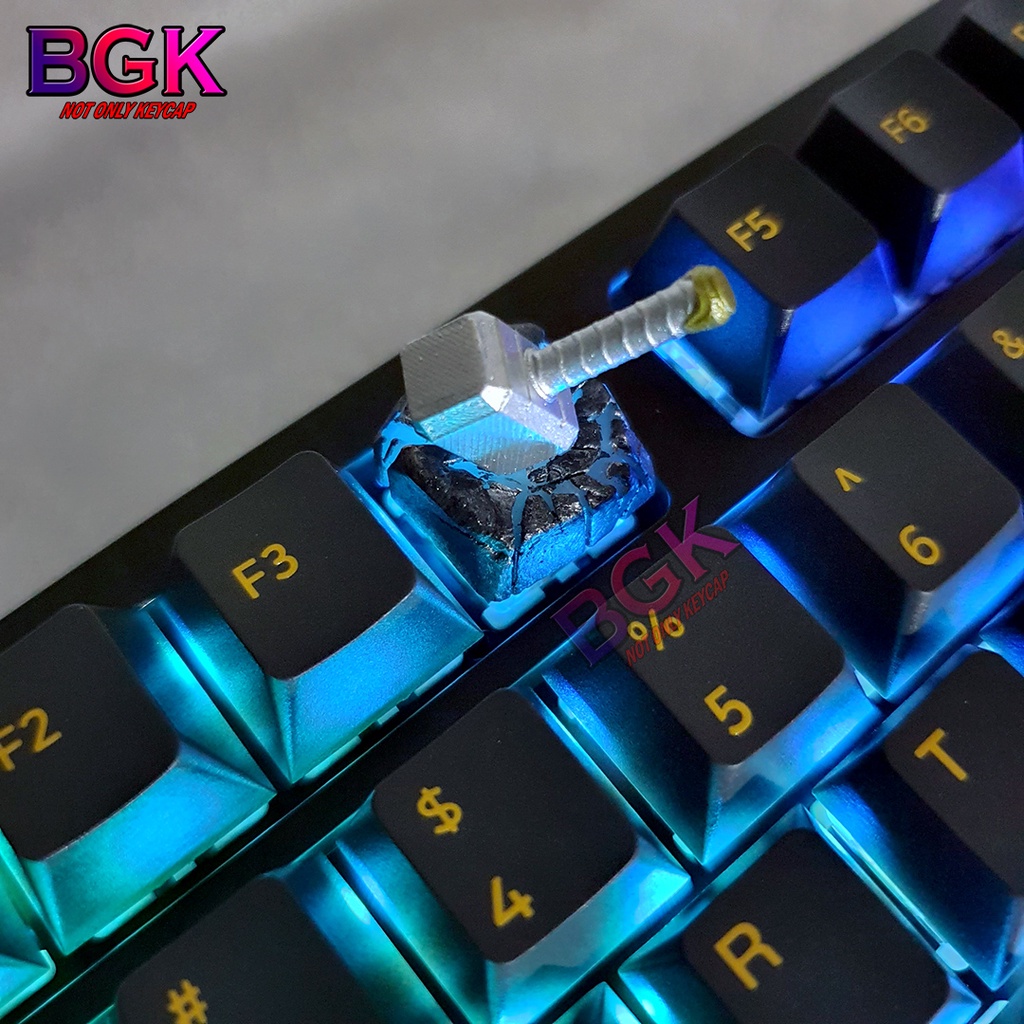 Keycap Lẻ Búa Mijolnir V2 Của thần sấm Thor xuyên LED ( keycap resin độc lạ )( Keycap Artisan )