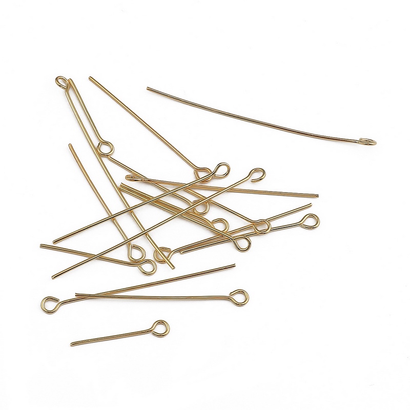 Ghim đầu khoen mạ vàng 18k 20 25 30 35 40 50 mm dùng làm trang sức diy