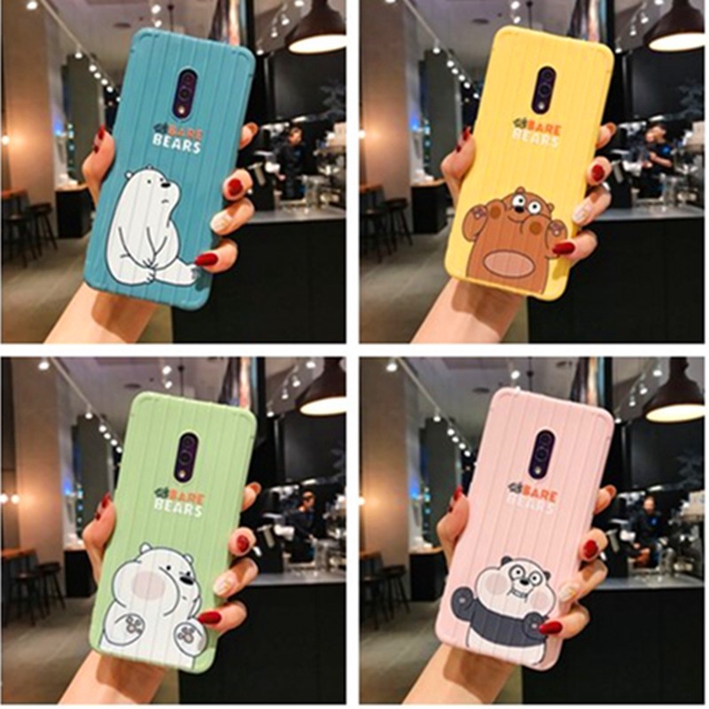 Ốp điện thoại họa tiết We Bare Bears xinh xắn cho Realme 6i 5i 5s 5 C15 C12 C11 C2 X  5 6 Pro OPPO A52 A92 A93 A1k K3