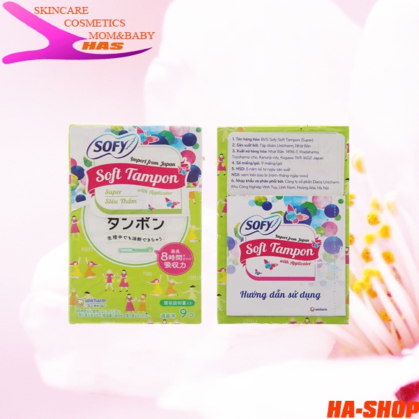 Băng vệ sinh siêu thấm Nhật Bản Sofy Tampon gói 9 miếng