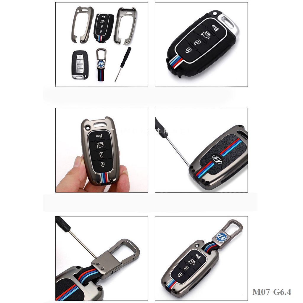 Vỏ ốp khoá xe hơi - Bọc chìa smartkey ô tô Hyundai Sonata, Tucson, Elantra thông minh M07-G6