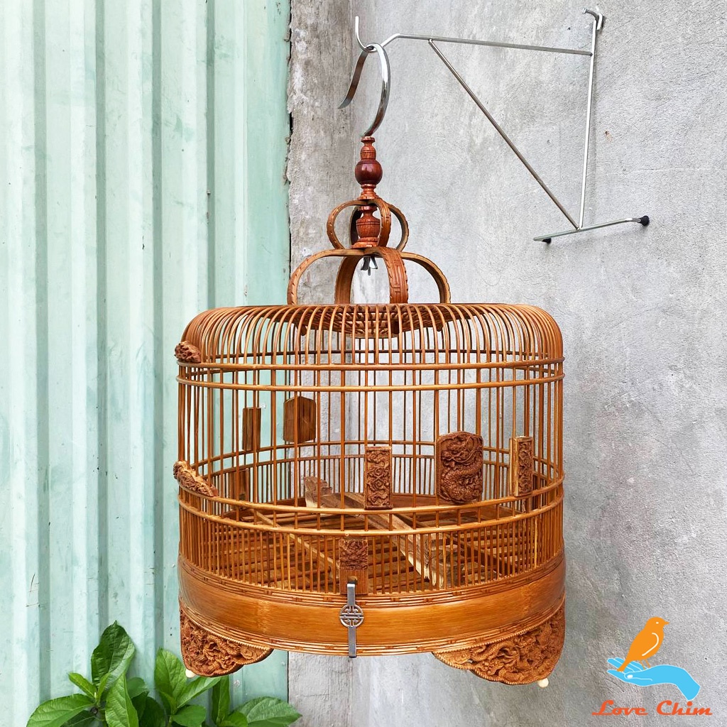 Lồng chim Cu Gáy, Lồng Cu Gáy đục đẹp - chất liệu trúc già , Lồng chim đẹp LOVECHIM