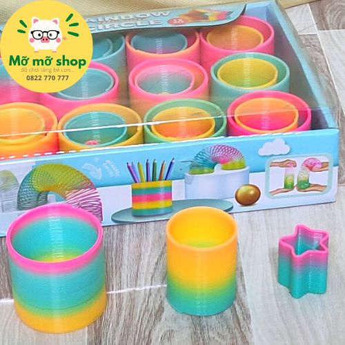 Combo 3 cái đồ chơi lò xo cầu vồng nhiều màu, nhiều mẫu dành cho bé 30000