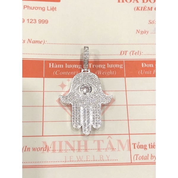 Mặt dây chuyền bàn tay hamsa bạc ta cho nam Minh Tâm Jewelry