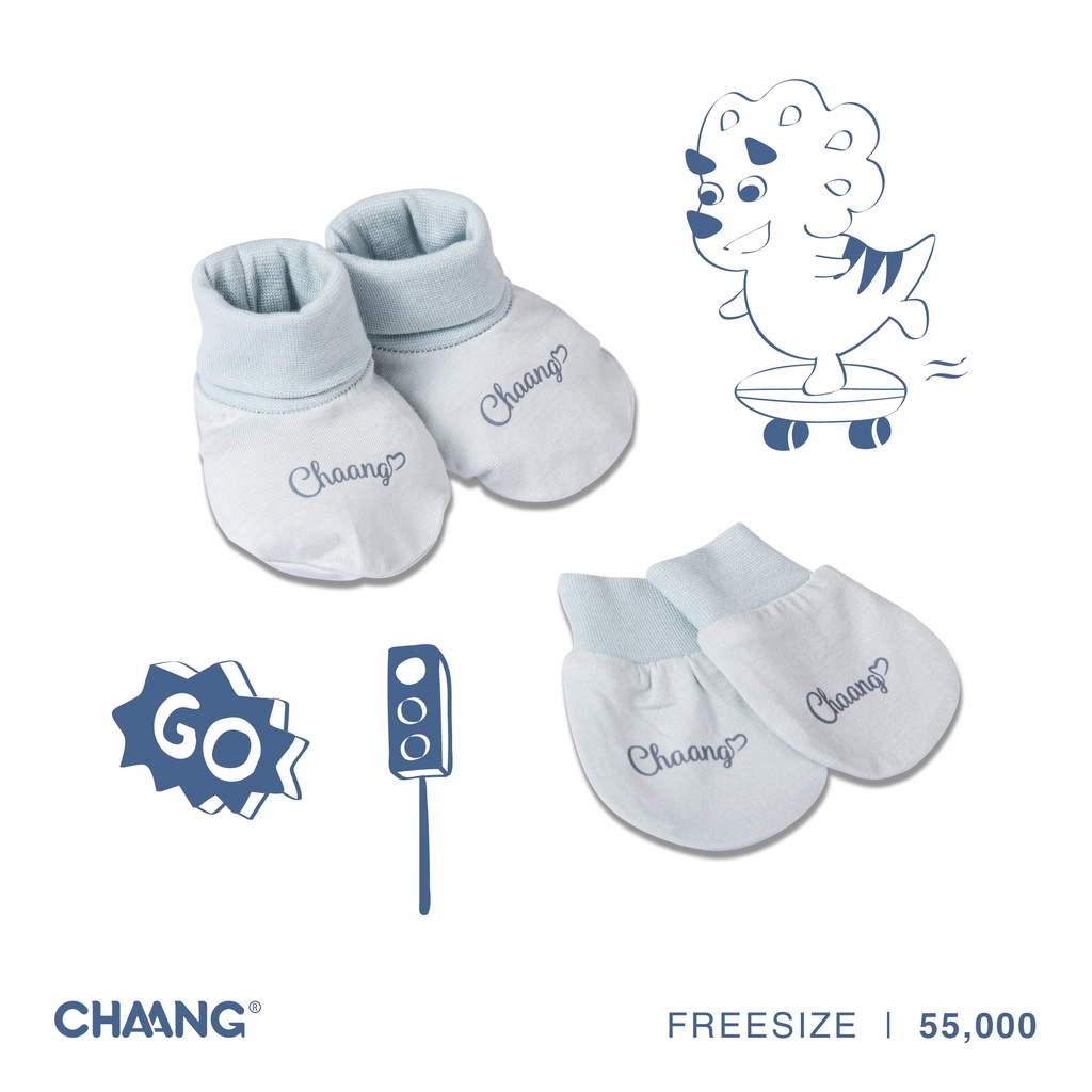 Set bao tay bao chân sơ sinh Chaang- BST sơ sinh Pony&amp;Dino Chaang