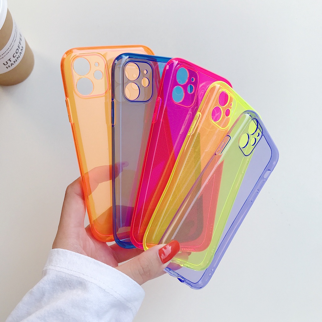 Ốp Điện Thoại Chống Sốc 3 Màu Dạ Quang Cho iPhone 14 / 13 / 12 / 11 / XS / 8P