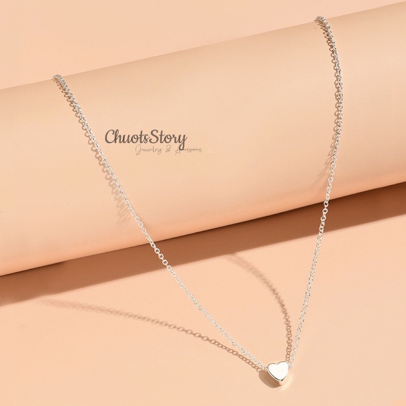Vòng cổ nữ trái tim đơn giản, dây chuyền unisex cá tính không gỉ - VCG0006 - ChuotsStory