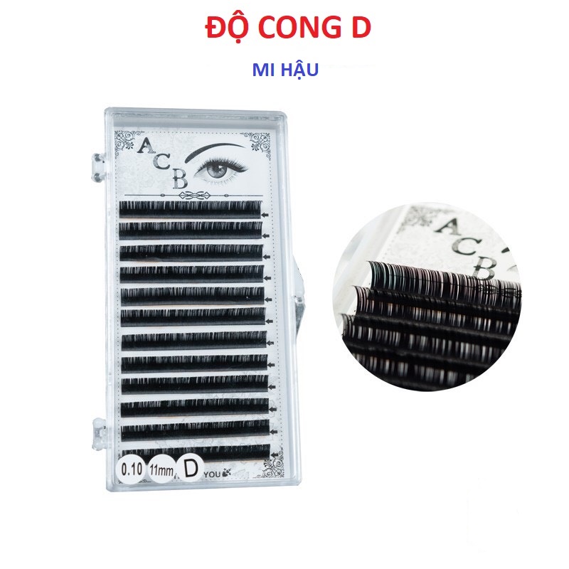 Mi ACB Độ Cong D,Chất Mi Silk Hàn Đen,Mềm, Dễ Bắt Keo, Nối Classic, Volume,Tập Nối,Hộp,khay Lông Mi _Phụ Liệu Mi Hậu