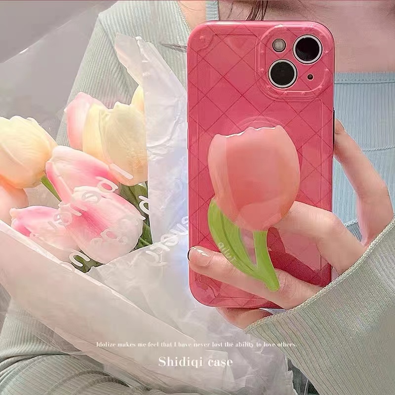 Giá Đỡ Điện Thoại Túi Khí Mở Rộng Hình Bánh Quy Kem Hoa Tulip Phong Cách Hàn Quốc Nhẹ Nhàng Trang Trí Điện Thoại