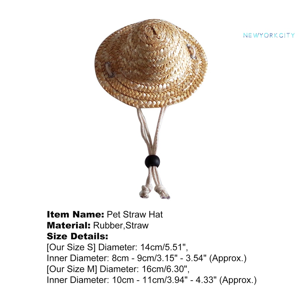 Mũ rơm thoáng khí thiết kế sáng tạo dễ thương cho thú cưng