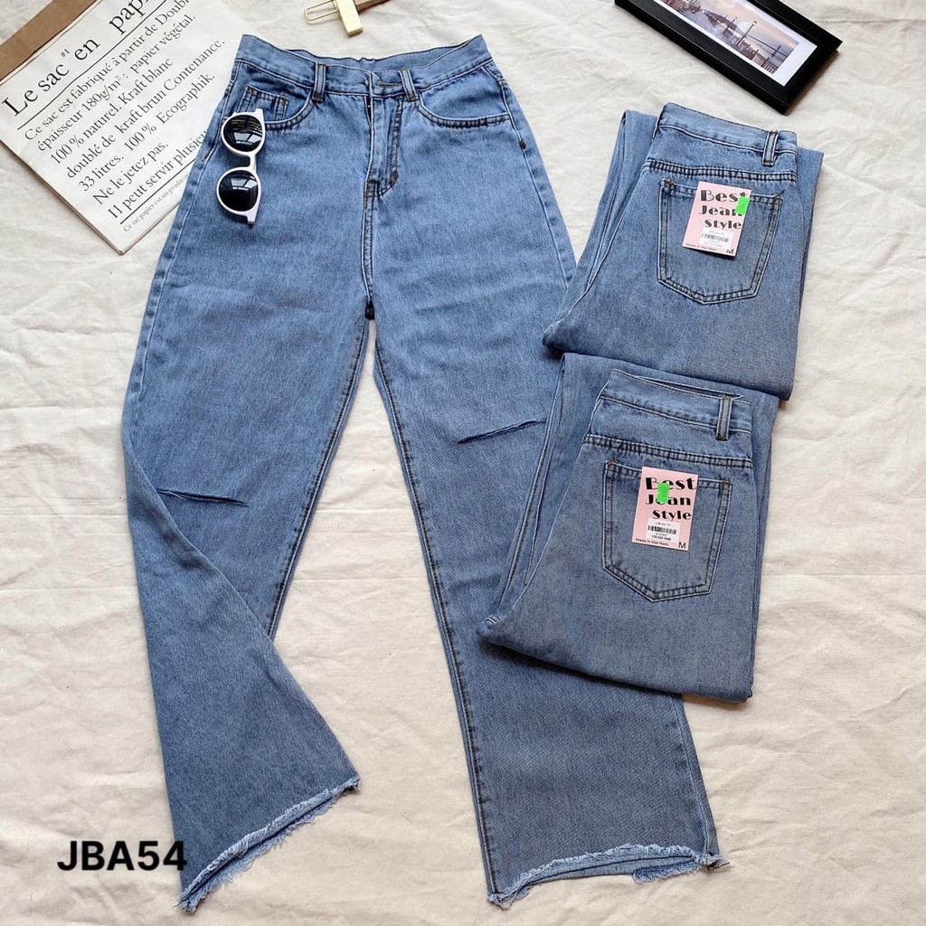 (MẪU MỚI-FREESHIP)QUẦN JEAN BAGGY RÁCH GỐI 2 BÊN❤️ CHIBEST_JBA54