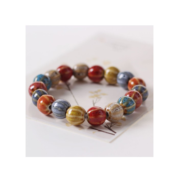 Vòng gốm đeo tay thời trang đa màu sắc hình quả dưa VGOM05