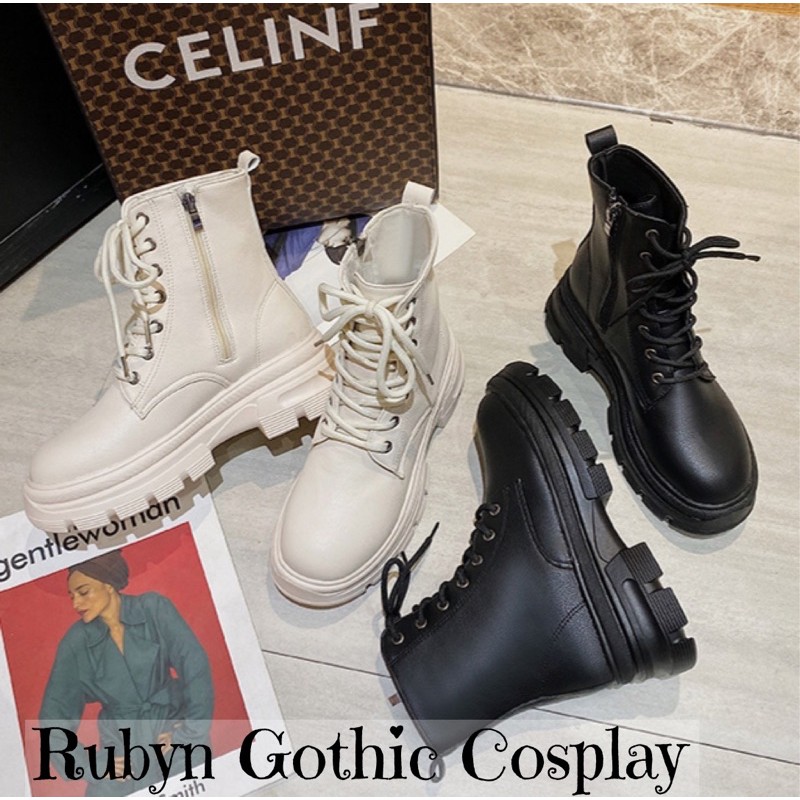 [NEW] 🔥 Giày Boots Chiến Binh Khoá Kéo 2 Màu Đen, Trắng Kem ( Size 36 - 40 ) | BigBuy360 - bigbuy360.vn