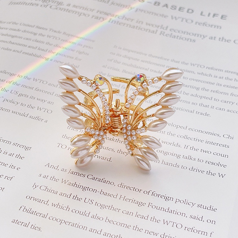 Kẹp Tóc Bướm Đính Ngọc Trai Thời Trang Cho Nữ