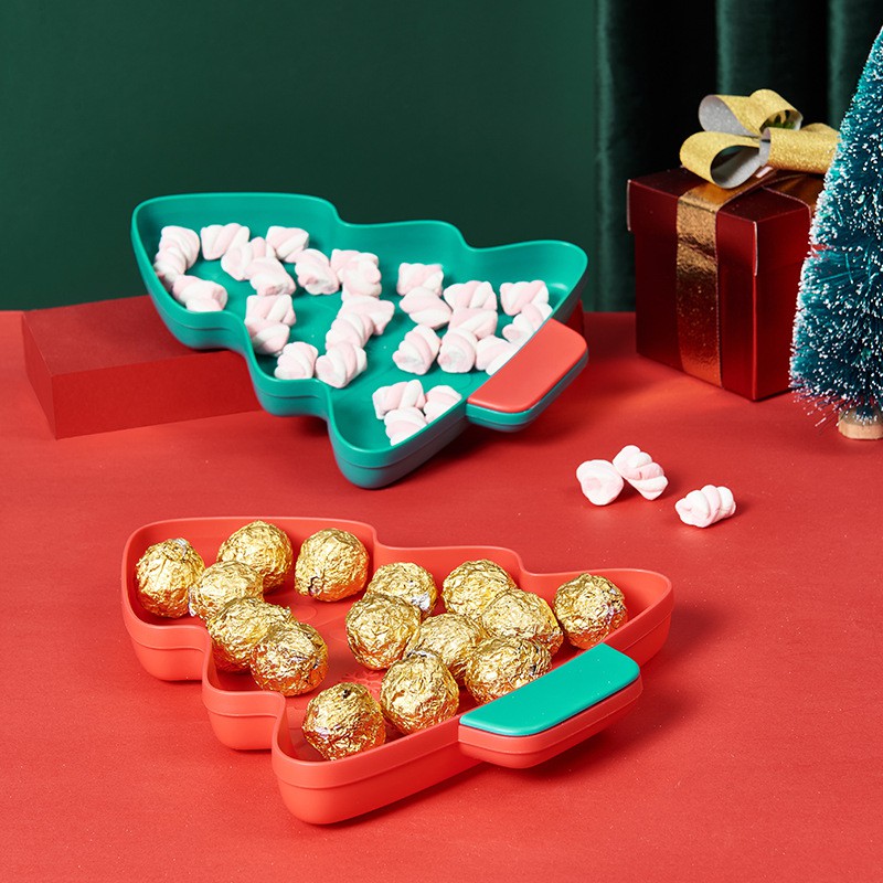 Hộp Nhựa Đựng Bánh Kẹo Hình Cây Thông Noel Sáng Tạo