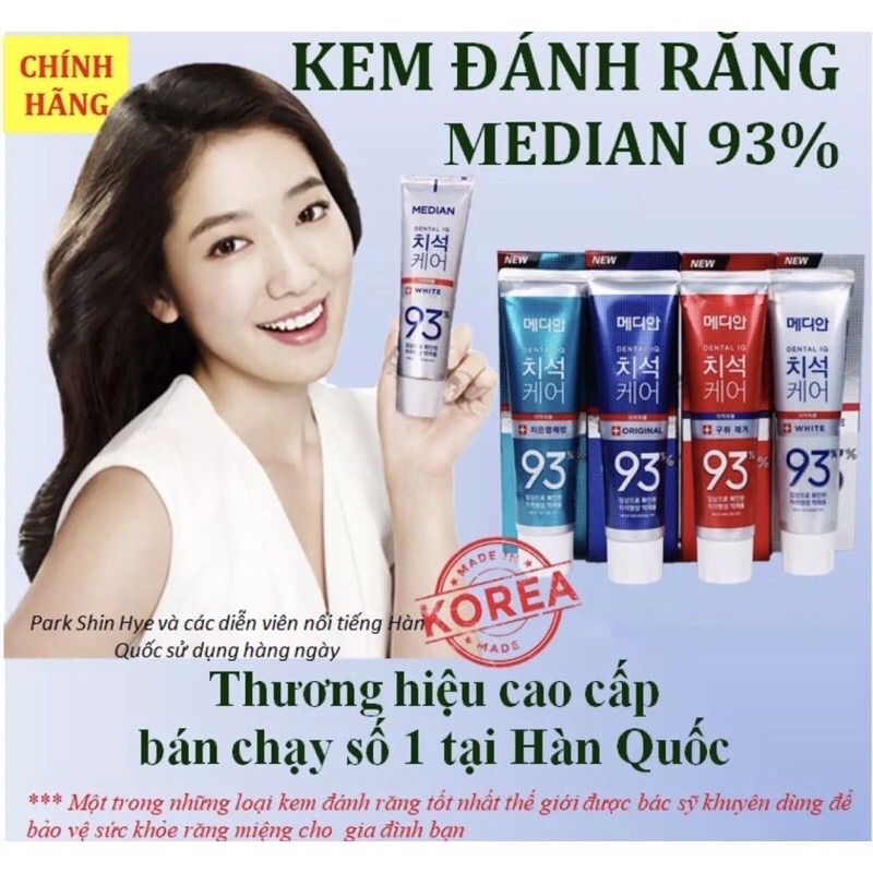 Kem đánh răng Hàn Quốc trắng răng MEDIAN DENTAL IQ 93% 120g