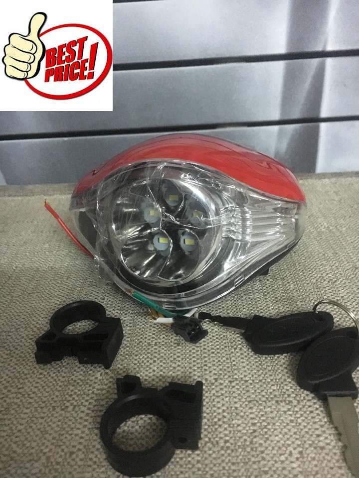 Đầu đèn xe đạp điện 48v cao cấp có sẵn đèn led siêu sáng
