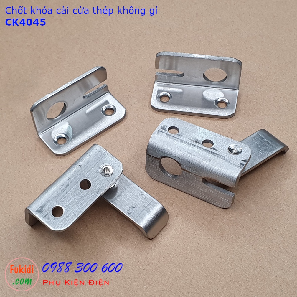 Chốt khóa cài cửa thép không gỉ kích thước 40x45mm - CK4045
