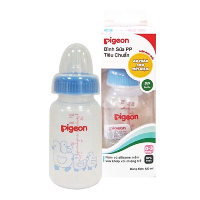 Bình sữa pigeon 120 ml tiêu chuân cho trẻ sơ sinh