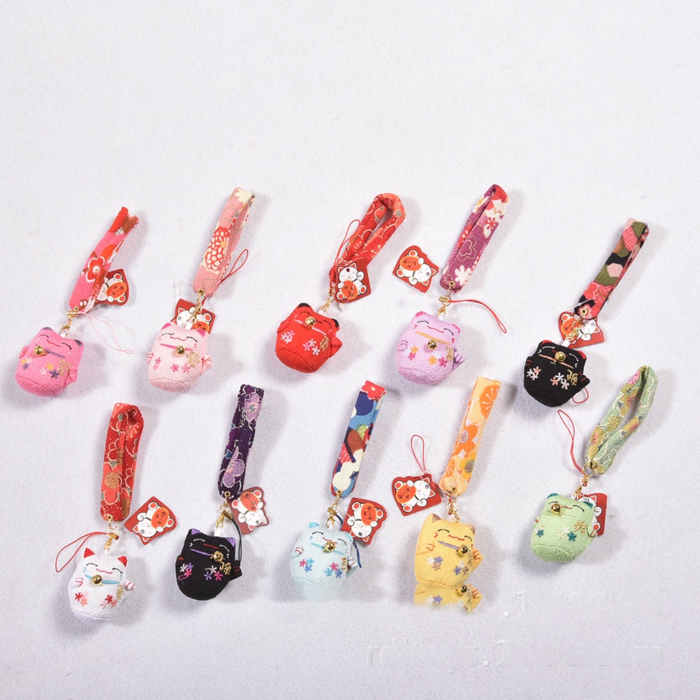 [Hàng Sẳn} Móc khóa Nhật, Phụ kiện túi Mèo may mắn, Dây đeo điện thoại, Dây đeo chìa khóa điện thoại.