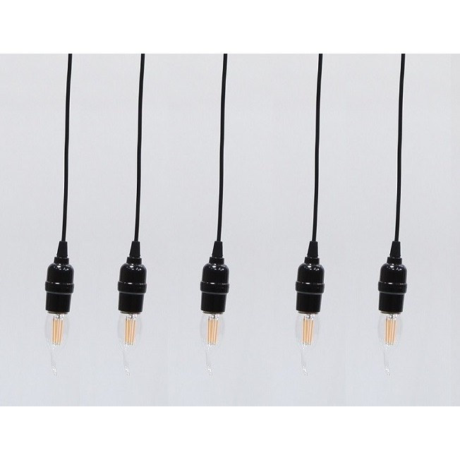 Bộ 5 dây đèn thả cổ điển Vintage bóng led Edison hình nến C35 4w