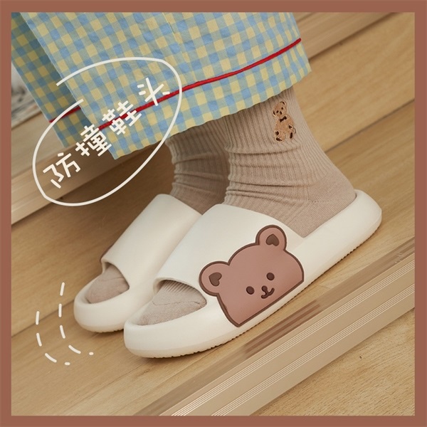 Dép Quai Ngang Hình Gấu, Mặt Người Hoạt Hình Dễ Thương hàng nhập nội địa trung , Dép Unisex Nam Nữ Quai Ngang Dễ Thương